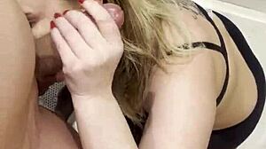 stepmom makes stepson cum hard in bath after hubby leaves