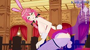 sakura miko and houshou marine bunnies creampie fucked hard in hentai?