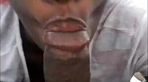 Hot Sloppy Head Sextape Sucking Cum on Big Tits for Stepdad