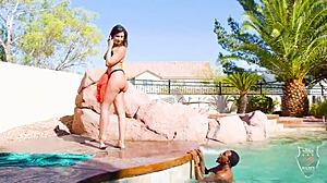 Helena Price Rides Cock Poolside Before Anal Cum Blast