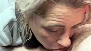 Streetwalker Sucks Cum Off Dick After Facial Cumshot