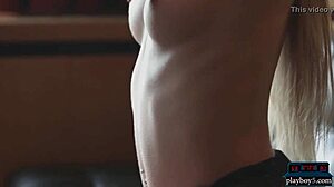 Tiny Blonde Russian Strips and Poses Her Shaved Pussy