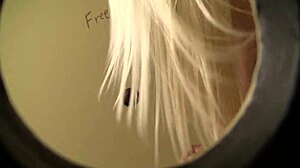 hey check blonde big titted stevie shae slurping gloryhole cock in bathroom