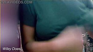 stranger asks wifey to flash big tits outdoors