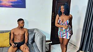 Older ebony seduces lonely roommate in dorm alone