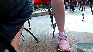 Bosnia Street Flasher Exposes Bare Nude Pussy Mala Dvojka