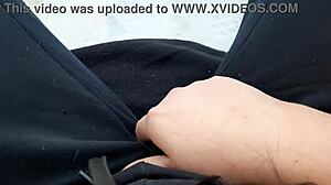 Jerking off in public park—right near strangers!