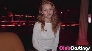 Shy Redhead Auditions Stripping with Tight Pussy Tease