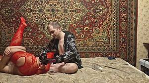 Sasha Earth rides ass dildo under Anastasia's mistress watch