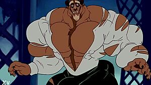 beast bodybuilder muscles bulge furry growth cock throbbing huge