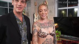 latino papi j you ready for cassidy luxe's oiled ass worship footjob and cowgirl ride?