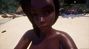 Indra's curvy black ass bounces on Jason's big white cock beachside! 🍑🍆🏖️