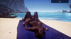 Indra's curvy black ass bounces on Jason's big white cock beachside! 🍑🍆🏖️