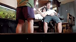 Old Man Dares Pretty Wife For Deepthroat Cumshot Fuck