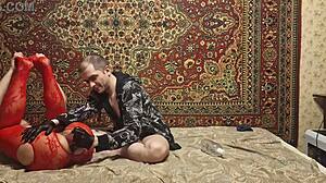 Sasha Earth rides ass dildo under Anastasia's mistress watch