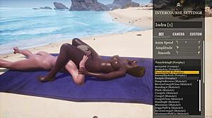 Indra's curvy black ass bounces on Jason's big white cock beachside! 🍑🍆🏖️