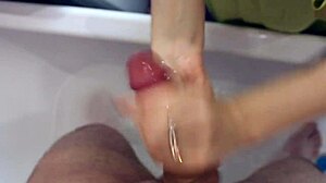 caught him showering so i washed sucked his cock and swallowed