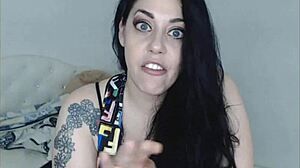 hey, watch this huge tits brunette flashing everything on webcam!