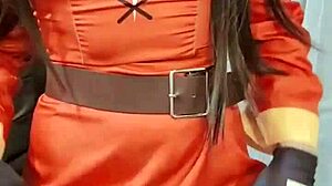 i crave that megumin cosplay moment when petite brunette teen fingers tight pussy and small tits slowly