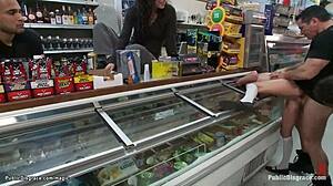 Public Bondage: Slim Blonde's Rough Humiliating Fuck?