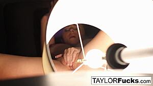 Taylor Vixen fingers herself wildly in hotel room!
