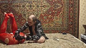 Sasha Earth rides ass dildo under Anastasia's mistress watch