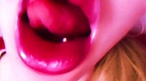 sissy doll turns bimbo with huge pink lipstick lips