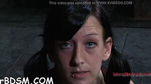 masked babe's perfect tits bound tight toy drills pussy 😈🔥