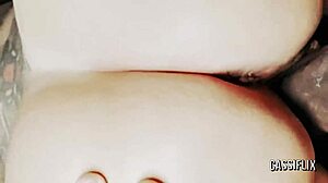 Blonde bunny grinds black cock pussy till hot cum reward.