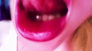 sissy doll turns bimbo with huge pink lipstick lips