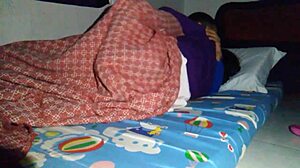 bed sharing with stepmom turns into hidden creampie surprise under sheets
