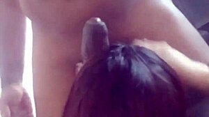 Irresistible African bride sucks big cock in motel garage.
