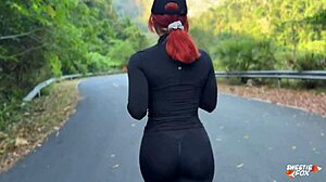 Met stranger morning run fucked tight pussy!