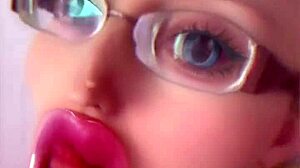 sissy doll turns bimbo with huge pink lipstick lips