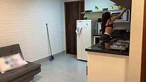 that l dro maid gets blackmailed into deepthroat cum swallow 3some