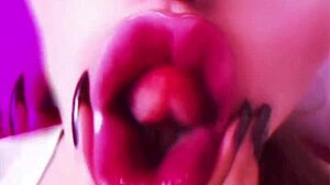 sissy doll turns bimbo with huge pink lipstick lips