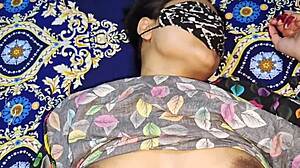 Desi stepmom teaches horny son sex with wet pussy ride.