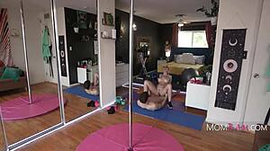 Parker ambrose gets pounded mid pole dancing workout.