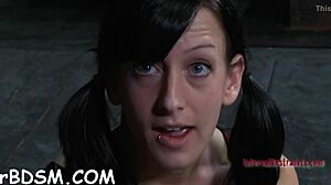 masked babe's perfect tits bound tight toy drills pussy 😈🔥