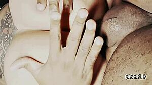 Blonde bunny grinds black cock pussy till hot cum reward.