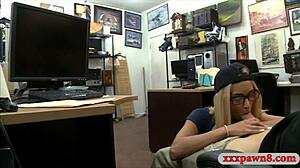 uh oh tight blonde glasses girl pawns juicy twat