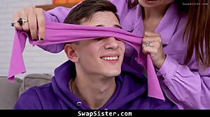 Stepsisters' Secret Sex Turns into Hardcore Foursome Swap Orgy