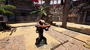 lara croft pussy grinds rock hard cock in 3d hentai game animation creampie