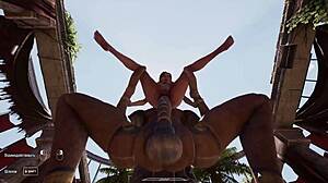 ancient statue ravages lara croft's holes with massive creampie gangbang