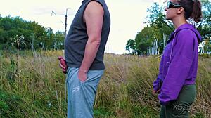 stranger's perfect latina ass catches guy jerking off for wild outdoor fuck!