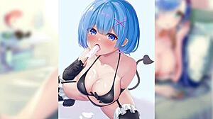 Rem's Heartfelt Big Tits Maid Blowjobs Stir Deep Hentai Desires in Re:Zero Compilation