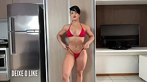 Yanne moura sexy athletic ass tries hot bikinis
