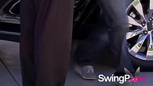 big pool party turns into real couples oral orgy game