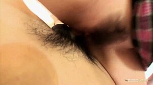 hairy pussy creampie makes asian babe moan loud