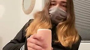 transgirl pounds fleshlight hard in full crossdressing fuck movie